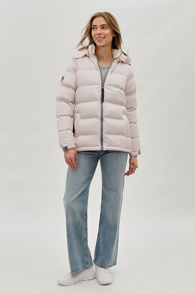 Canada Weather Gear Sherpa Lined Collar Bomber Jacket - Blush