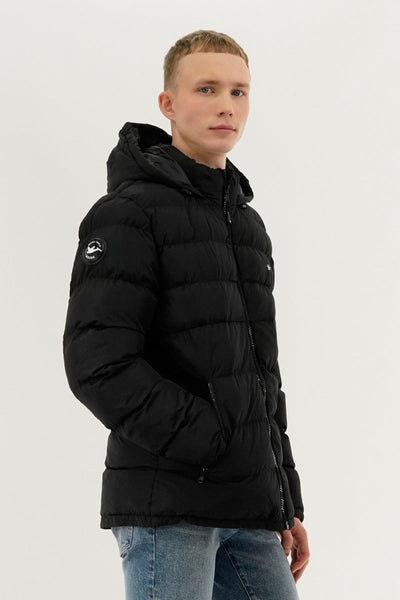 Super Triple Goose Colour Block Puffer Bomber Jacket - Black - Mens Bomber Jackets - Canada Weather Gear