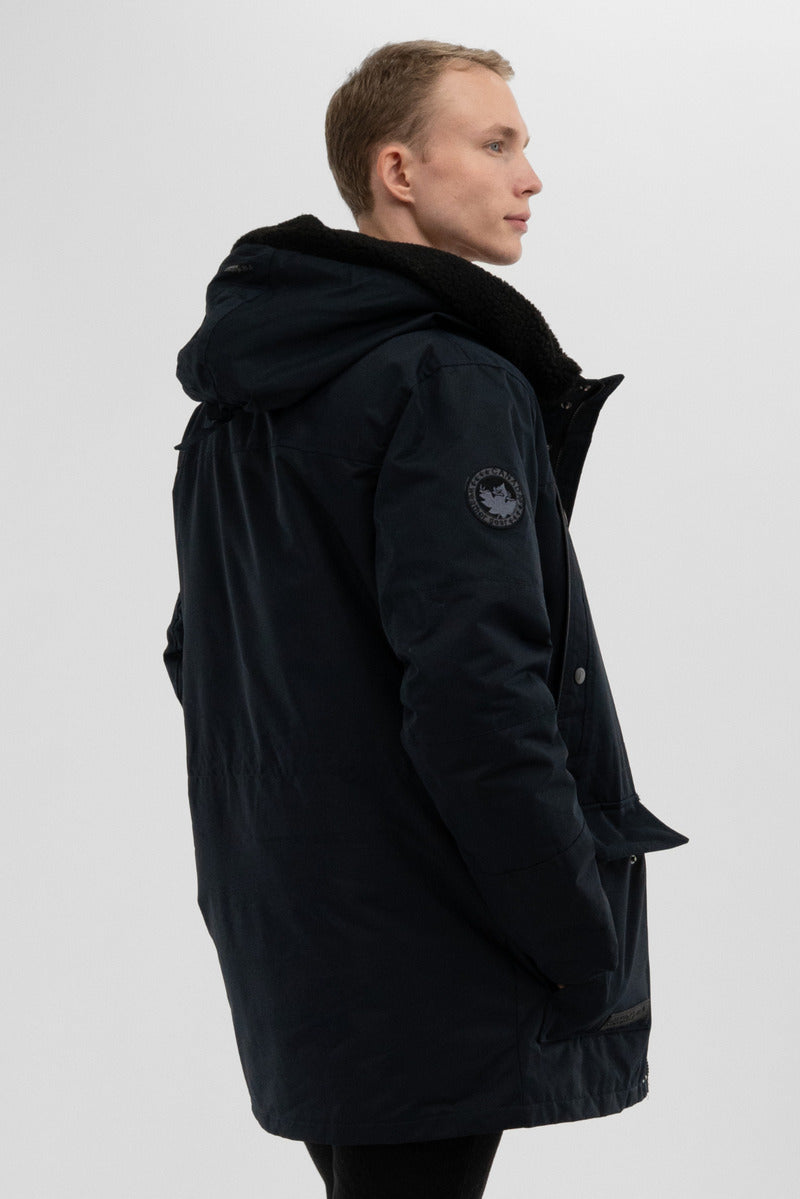 Canada Weather Gear Sherpa Lined Hood Parka Jacket - Navy