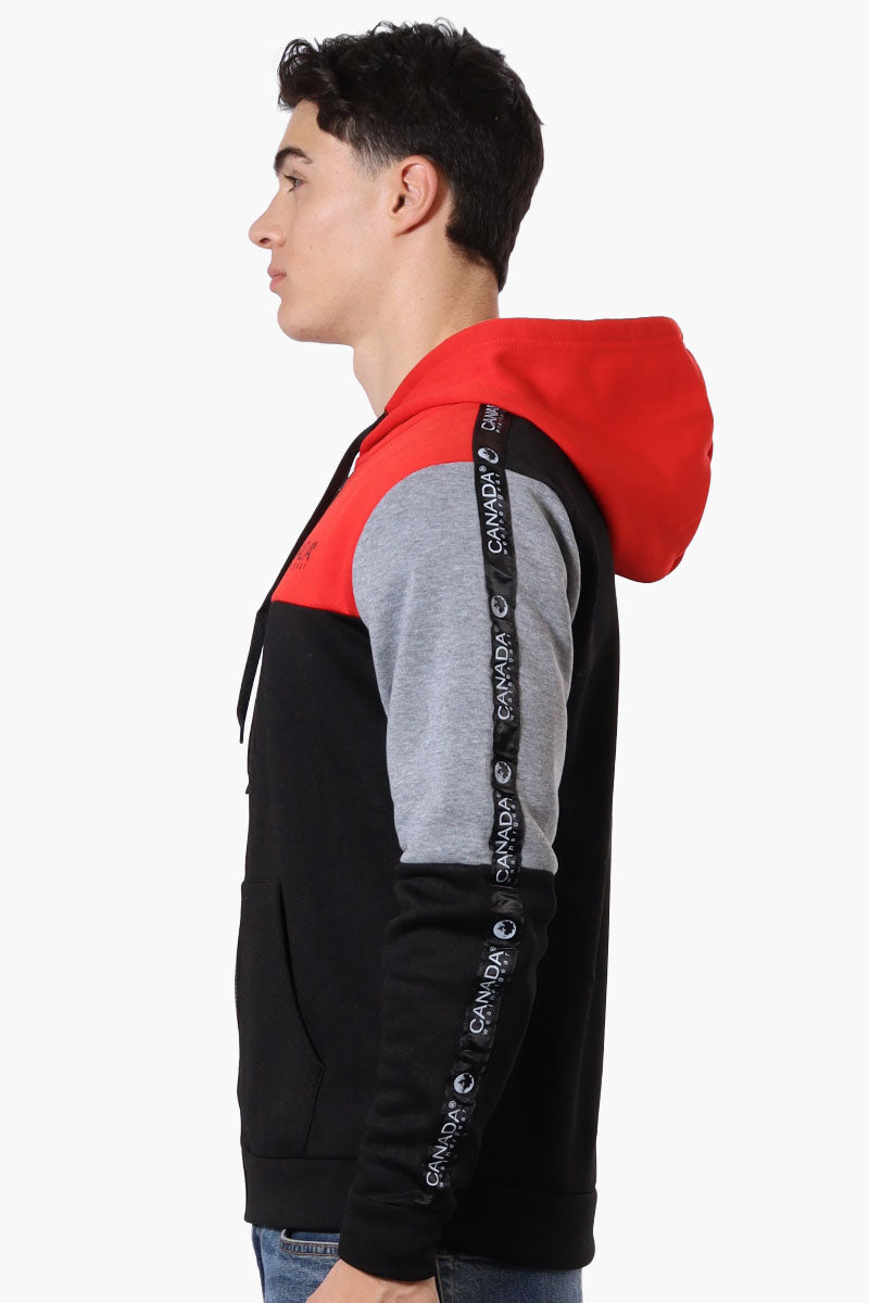 Canada Weather Gear Colour Block Sleeve Detail Hoodie - Red - Mens Hoodies & Sweatshirts - Canada Weather Gear