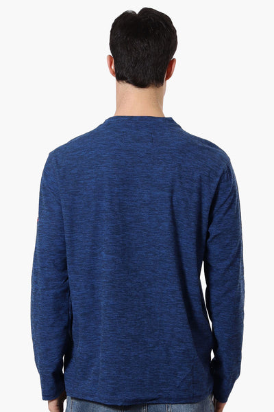 Canada Weather Gear Basic Henley Long Sleeve Top - Navy - Mens Long Sleeve Tops - Canada Weather Gear