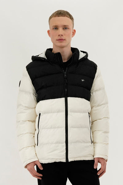 Super Triple Goose Colour Block Puffer Bomber Jacket - White - Mens Bomber Jackets - Canada Weather Gear