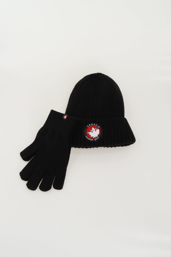 canada weather gear mütze Gloves and Ribbed Knit Hat