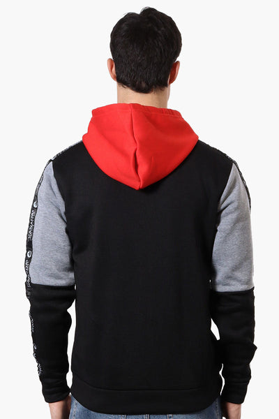 Canada Weather Gear Colour Block Sleeve Detail Hoodie - Red - Mens Hoodies & Sweatshirts - Canada Weather Gear