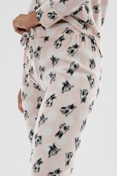 Canada Weather Gear Dog Print Wide Leg Pajama Pants - Blush - Womens Pajamas - Canada Weather Gear