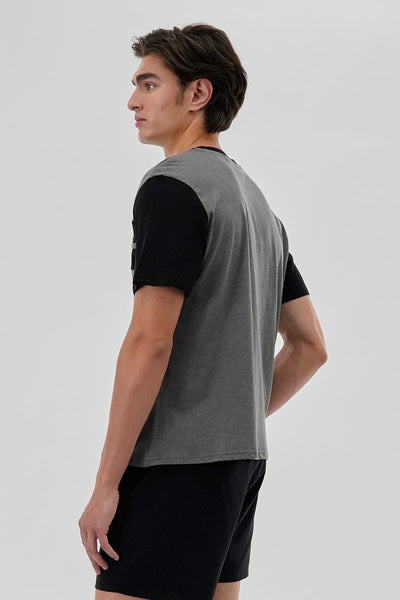 Canada Weather Gear Striped Colour Block Tee - Grey - Mens Tees & Tank Tops - Canada Weather Gear