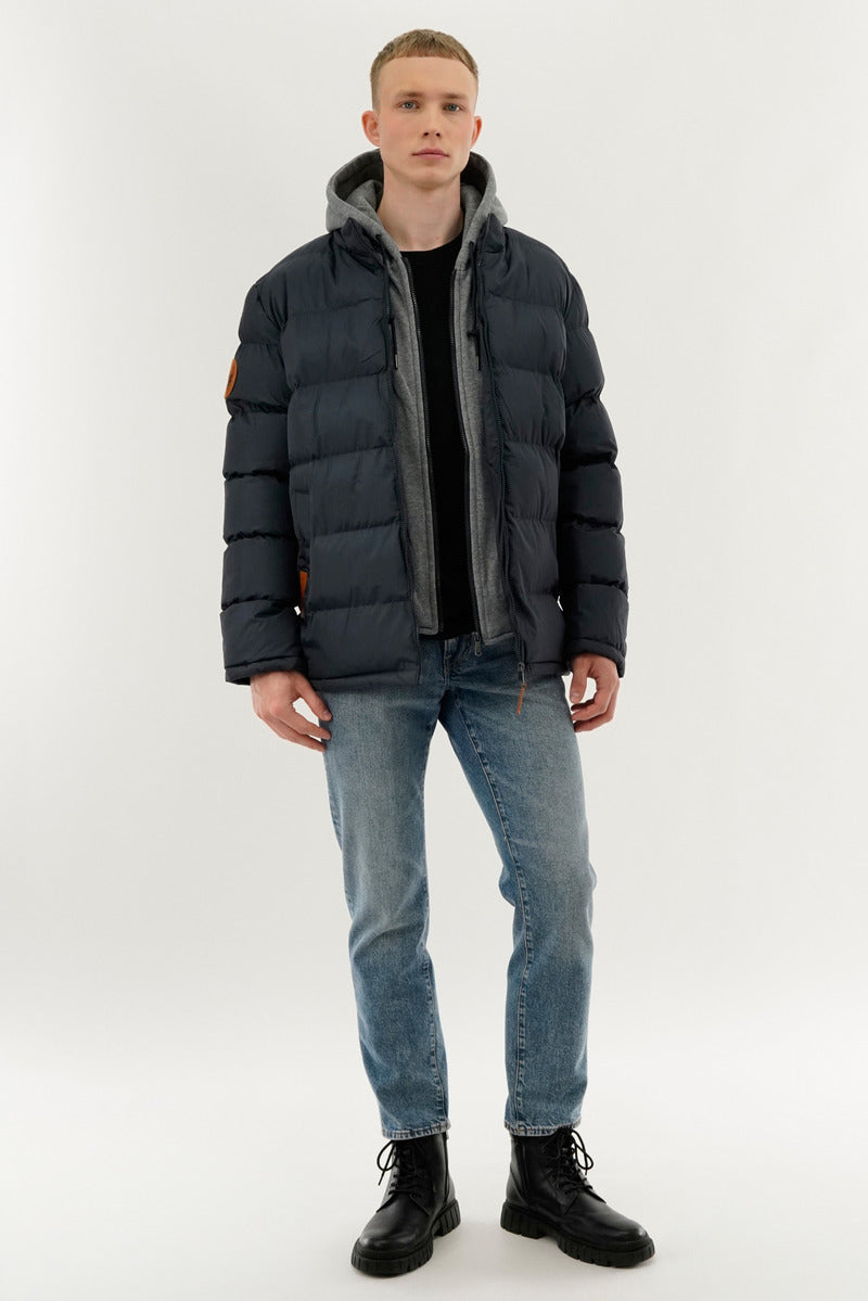 Canada Weather Gear Fleece Quilted Bomber Jacket - Navy - Mens Bomber Jackets - Canada Weather Gear