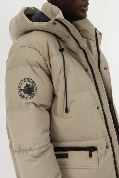 Canada Weather Gear Hip Length Parka Jacket - Taupe - Mens Parka Jackets - Canada Weather Gear