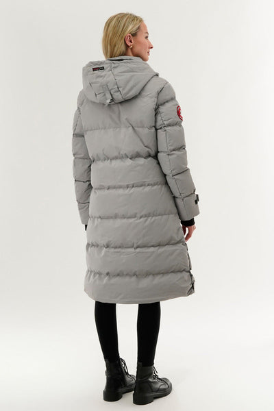 Canada Weather Gear Quilted Maxi Parka Jacket - Grey - Womens Parka Jackets - Canada Weather Gear