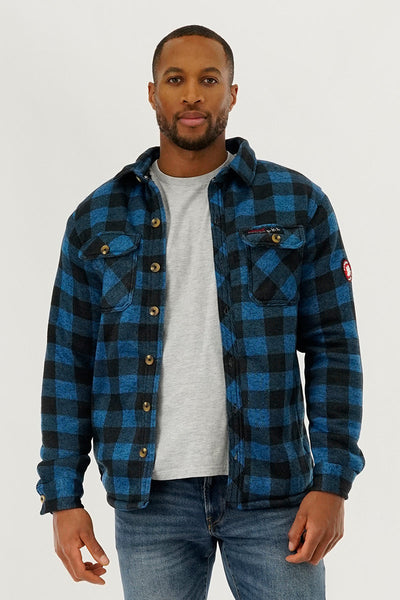 Canada Weather Gear Plaid Lightweight Jacket - Blue - Mens Lightweight Jackets - Canada Weather Gear