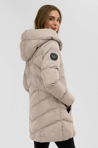 Canada Weather Gear Chevron Quilted Parka Jacket - Cream - Womens Parka Jackets - Canada Weather Gear