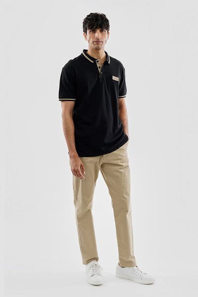 Essentials Super Triple Goose Basic Stripe Polo Shirt - Black - Mens Polo Shirts - Canada Weather Gear