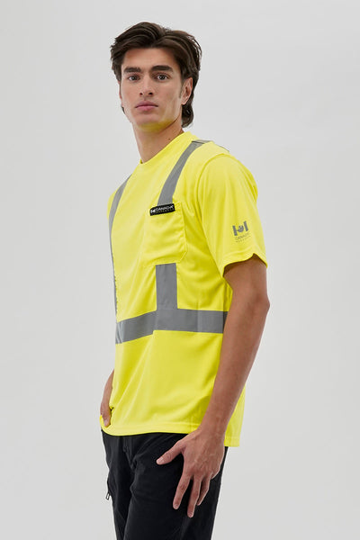 Canada Work Gear Hi-Vis Short Sleeve Tee - Yellow - Mens Tees & Tank Tops - Canada Weather Gear