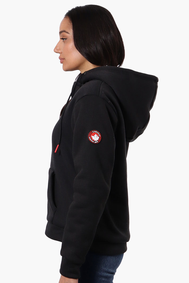 Canada Weather Gear Fleece Lined Zip Up Hoodie - Black - Womens Hoodies & Sweatshirts - Canada Weather Gear