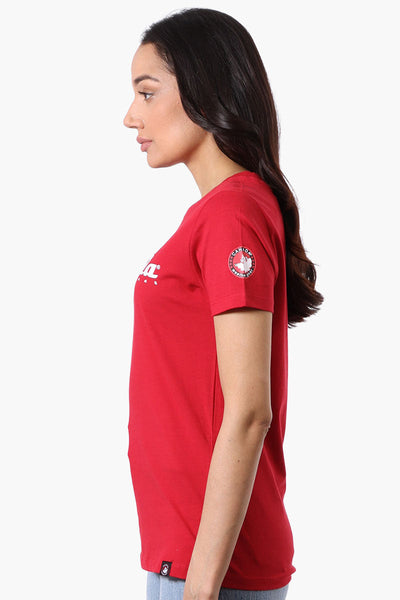 Canada Weather Gear Chest Logo Print Tee - Red - Womens Tees & Tank Tops - Canada Weather Gear