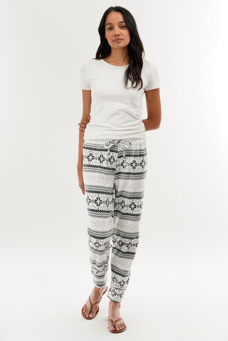 Canada Weather Gear Festive Print Pajama Pants - White - Womens Pajamas - Canada Weather Gear