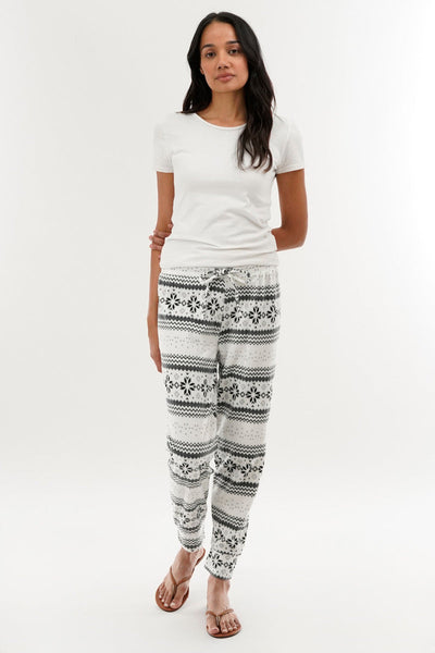 Canada Weather Gear Festive Print Pajama Pants - White - Womens Pajamas - Canada Weather Gear