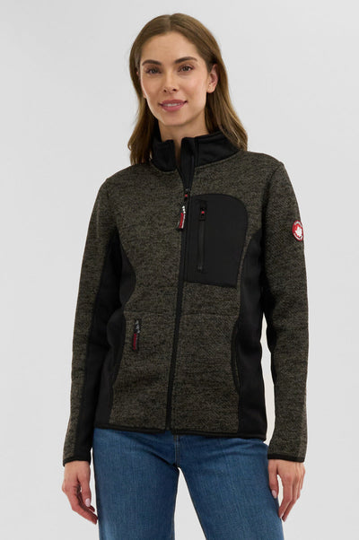 Canada Weather Gear Fleece Zip Up Lightweight Jacket - Olive - Womens Lightweight Jackets - Canada Weather Gear