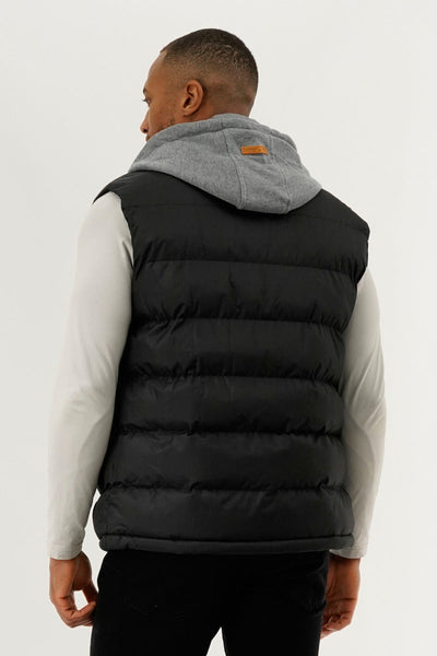 Canada Weather Gear Hooded Puffer Vest - Black - Mens Vests - Canada Weather Gear