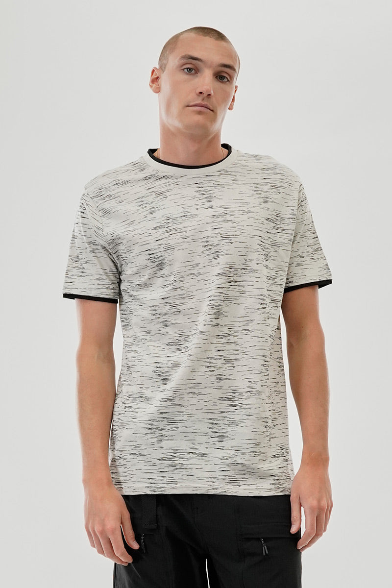 Canada Weather Gear Vintage Patterned Crewneck Tee - Stone - Mens Tees & Tank Tops - Canada Weather Gear