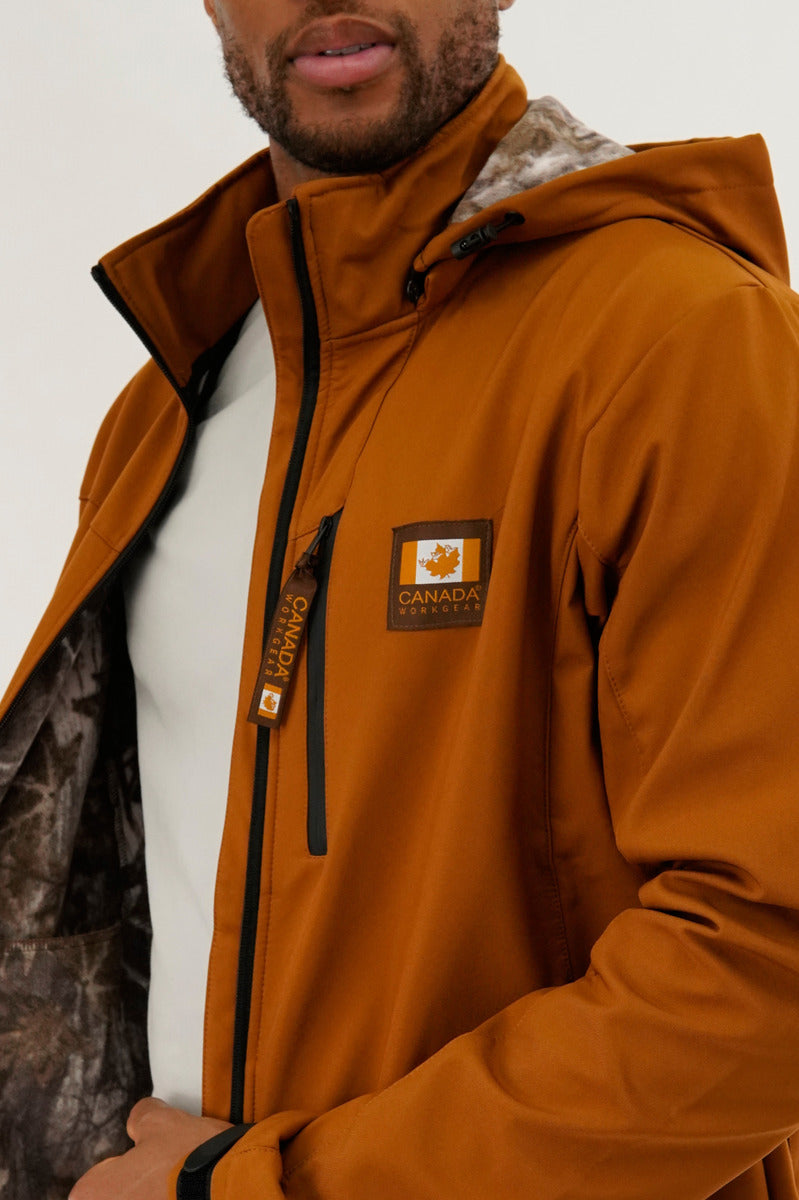 Canada Work Gear Wood Camo Lined Lightweight Jacket - Brown - Mens Lightweight Jackets - Canada Weather Gear