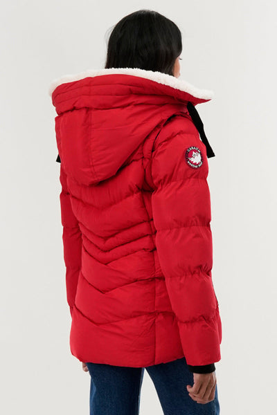 Canada Weather Gear Zip Off Sleeve Bomber Jacket - Red - Womens Bomber Jackets - Canada Weather Gear
