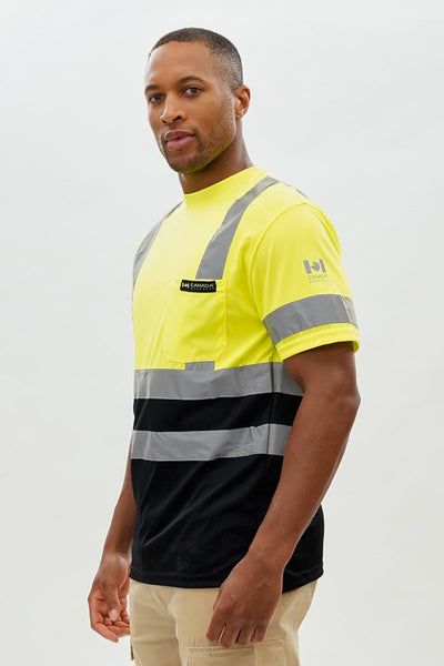 Canada Work Gear Hi-Vis Short Sleeve Tee - Yellow - Mens Tees & Tank Tops - Canada Weather Gear