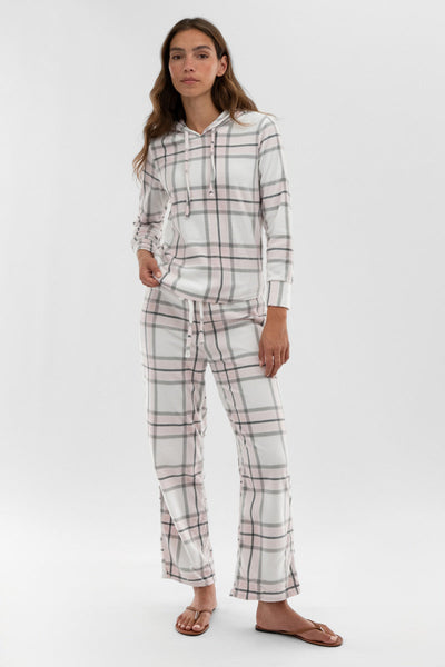 Canada Weather Gear Plaid Wide Leg Pajama Pants - Blush - Womens Pajamas - Canada Weather Gear