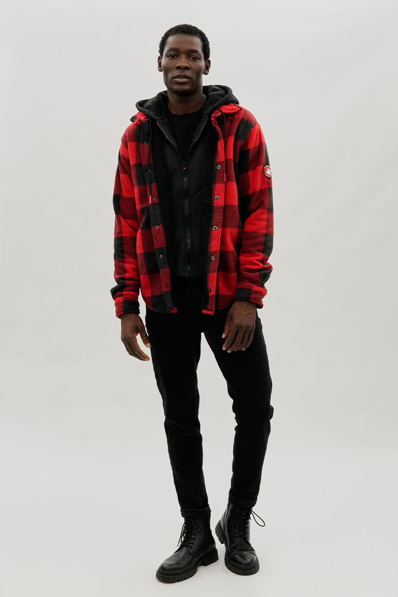 Plaid Sherpa Lined Lightweight Jacket