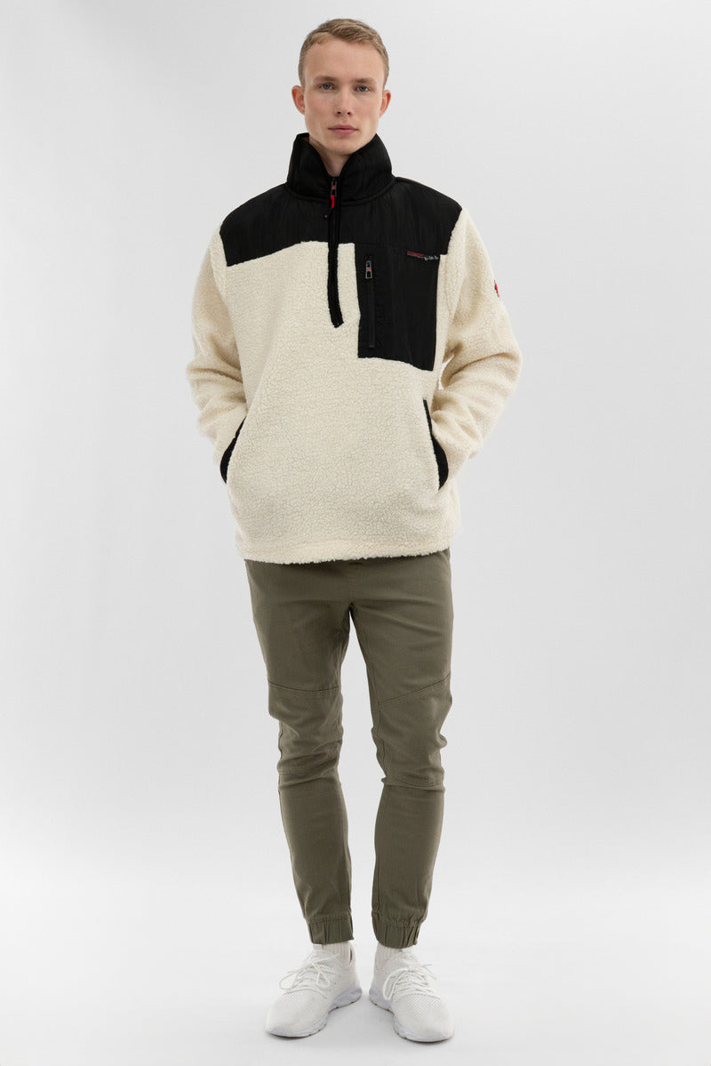 Canada Weather Gear Sherpa Fleece Pullover Sweater - Cream - Mens Pullover Sweaters - Canada Weather Gear