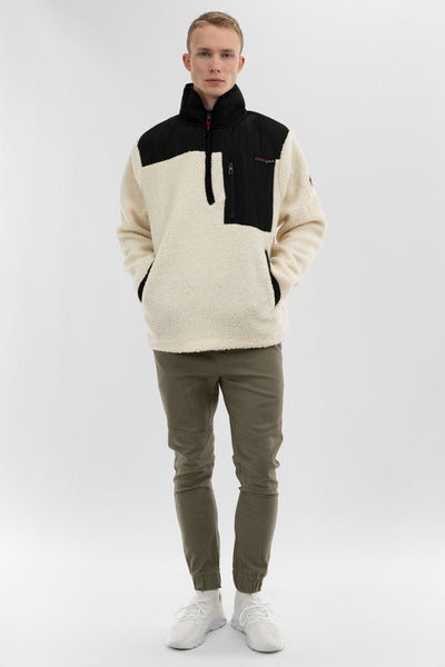 Canada Weather Gear Sherpa Fleece Pullover Sweater - Cream - Mens Pullover Sweaters - Canada Weather Gear