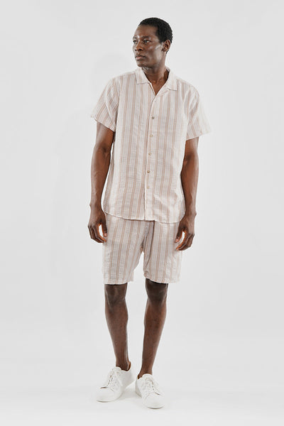 Canada Weather Gear Vintage Striped Tie Waist Shorts - Beige - Mens Shorts & Capris - Canada Weather Gear