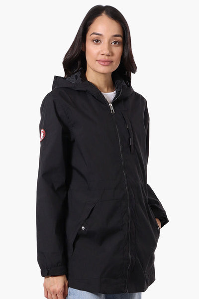 Canada Weather Gear Coated Microfiber Hooded Lightweight Jacket - Black - Womens Lightweight Jackets - Canada Weather Gear