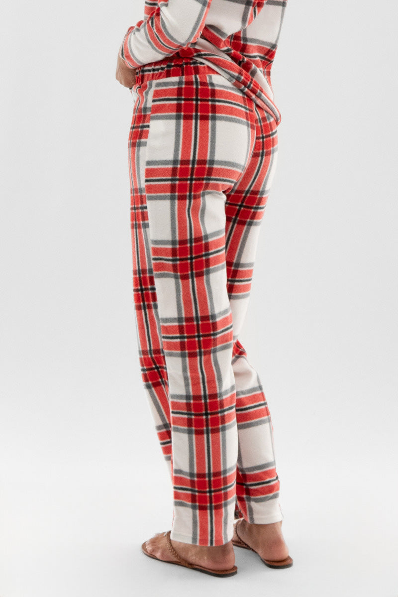 Canada Weather Gear Plaid Wide Leg Pajama Pants - White - Womens Pajamas - Canada Weather Gear
