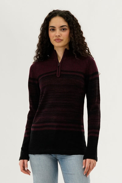 Canada Weather Gear Half Zip Pullover Sweater - Burgundy - Womens Pullover Sweaters - Canada Weather Gear