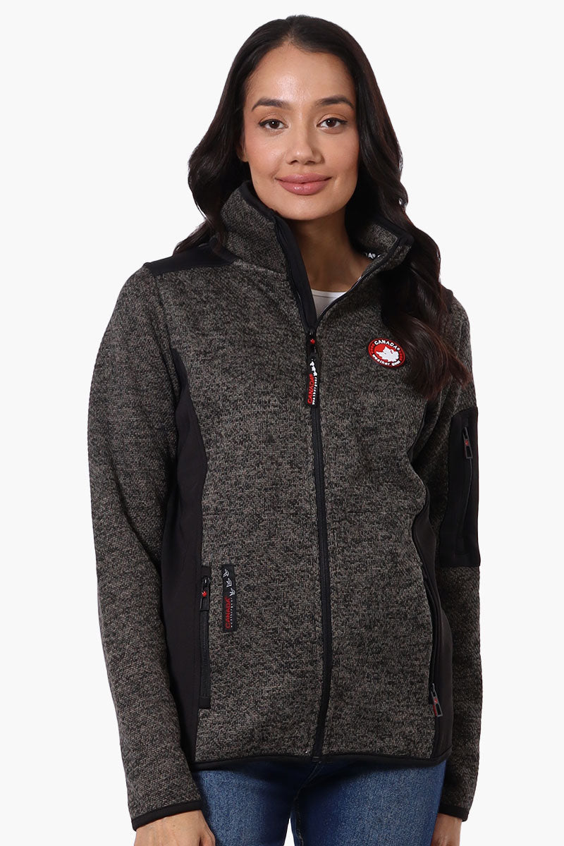 Canada Weather Gear Zip Up Sleeve Pocket Fleece Lightweight Jacket - Black - Womens Lightweight Jackets - Canada Weather Gear