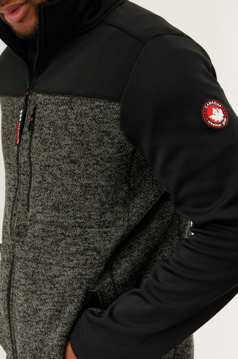 Canada Weather Gear Fleece Lightweight Jacket - Black - Mens Lightweight Jackets - Canada Weather Gear