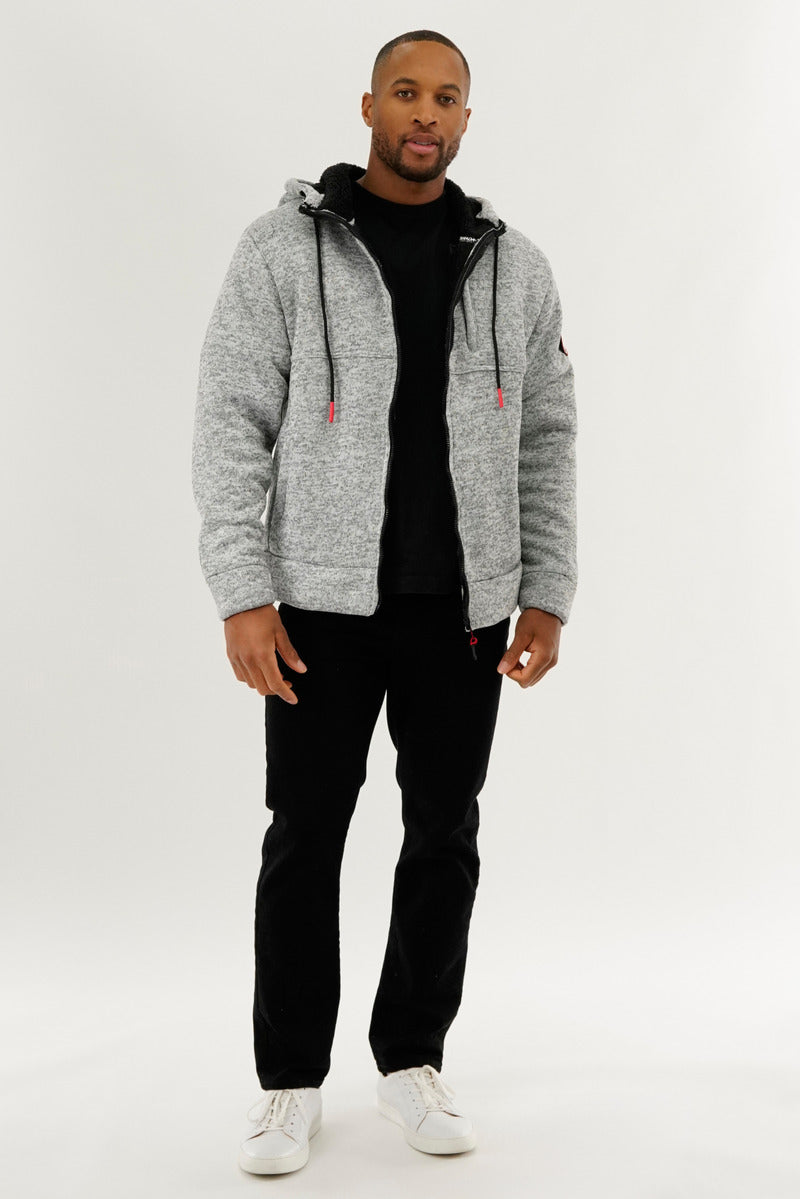Canada Weather Gear Sherpa Lined Lightweight Jacket - Grey - Mens Lightweight Jackets - Canada Weather Gear
