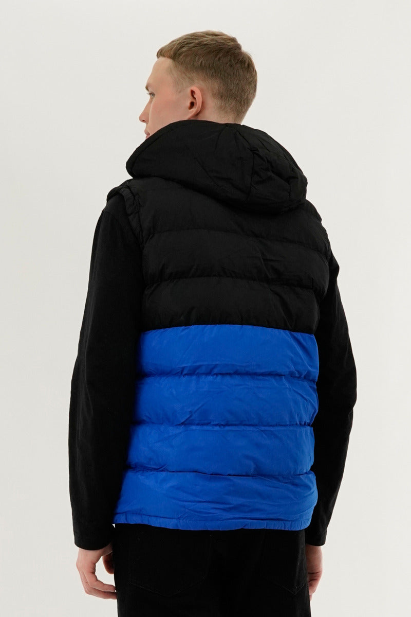 Super Triple Goose Colour Block Hooded Vest - Blue - Mens Vests - Canada Weather Gear