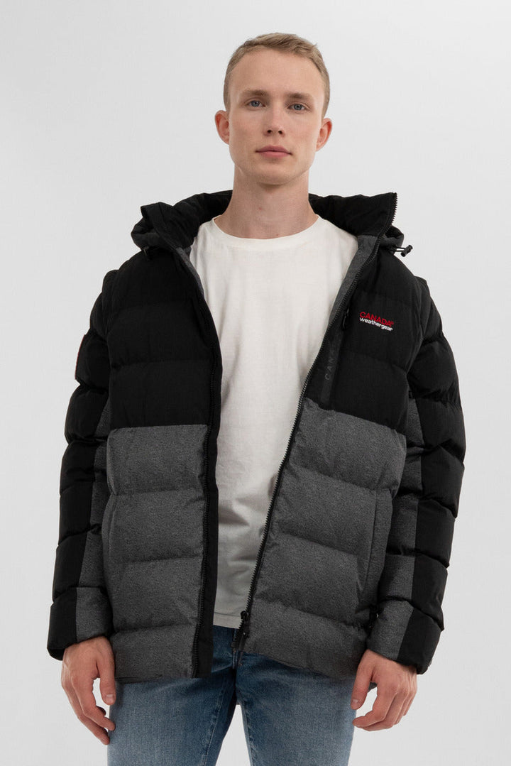 Canada Weather Gear Colour Block Zip Off Sleeve Bomber Jacket - Black