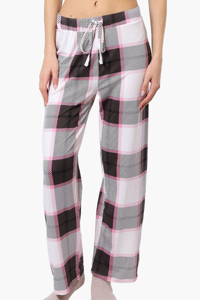 Canada Weather Gear Plaid Wide Leg Pajama Bottoms - White - Womens Pajamas - Canada Weather Gear