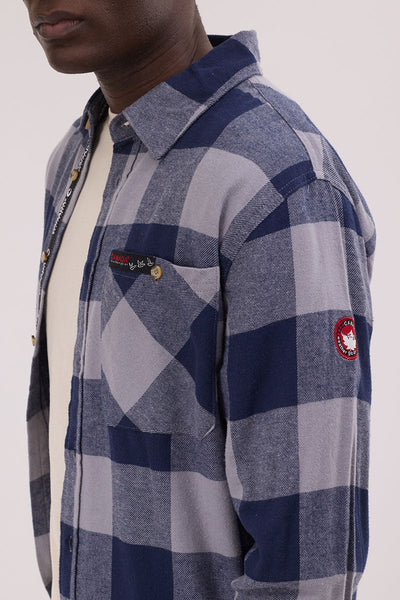 Canada Weather Gear Flannel Button Up Casual Shirt - Navy