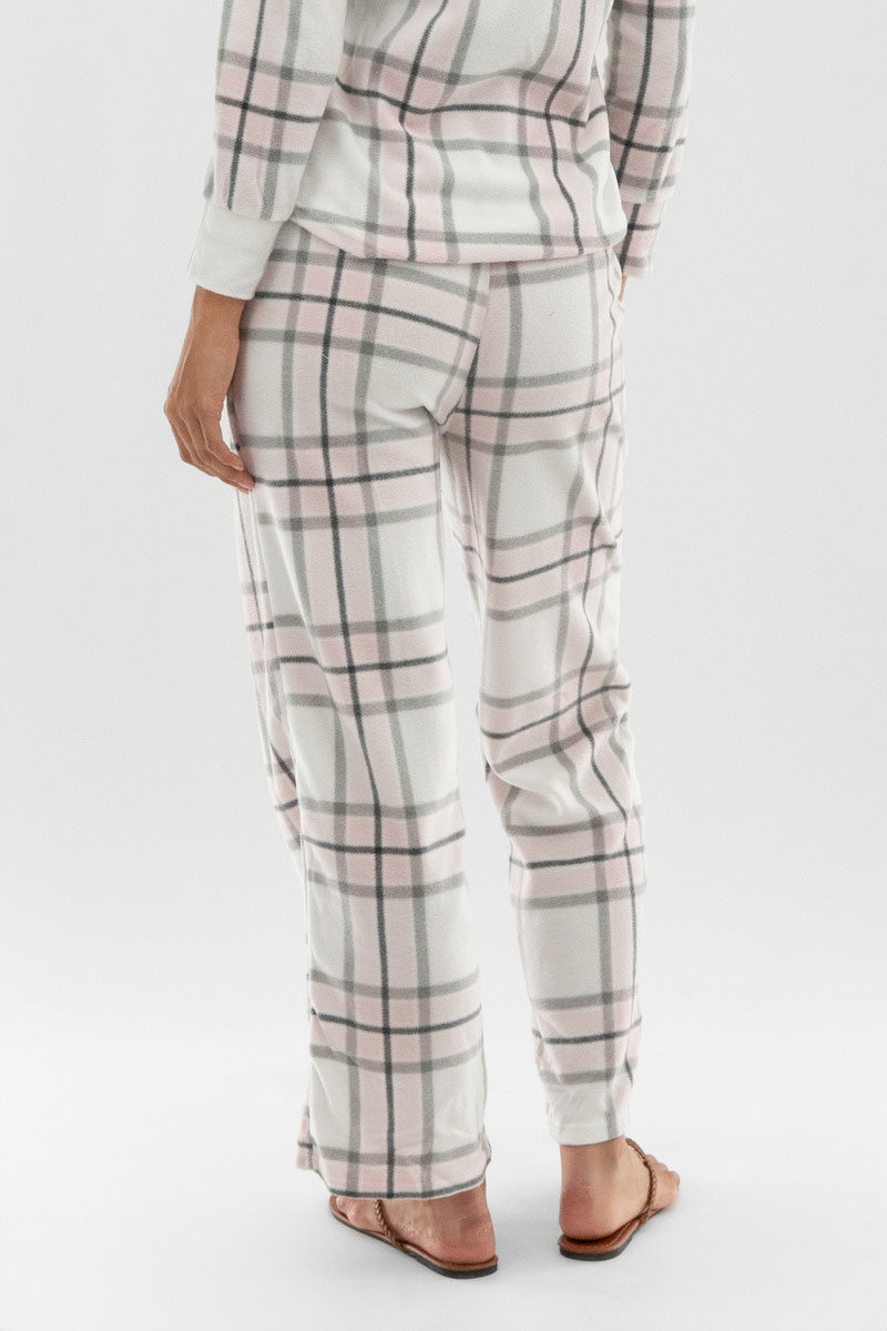 Canada Weather Gear Plaid Wide Leg Pajama Pants - Blush - Womens Pajamas - Canada Weather Gear