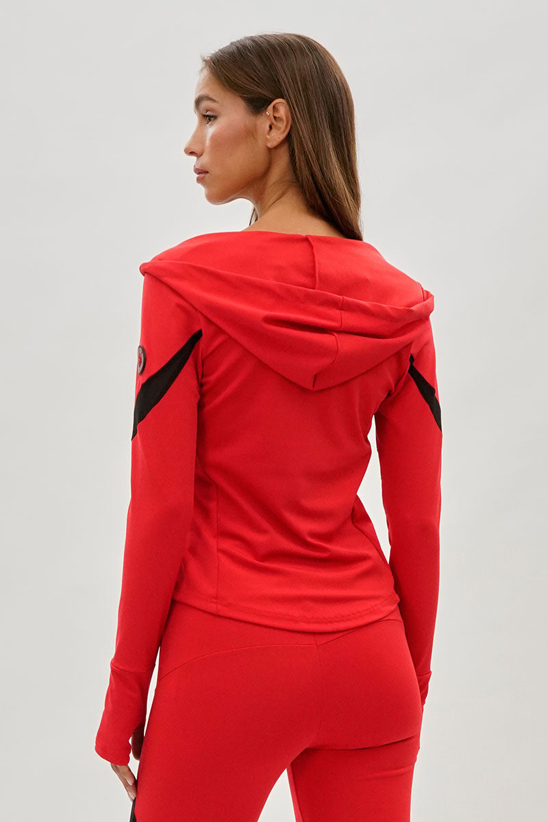Super Triple Goose Zip Up Active Hoodie - Red - Womens Hoodies & Sweatshirts - Canada Weather Gear