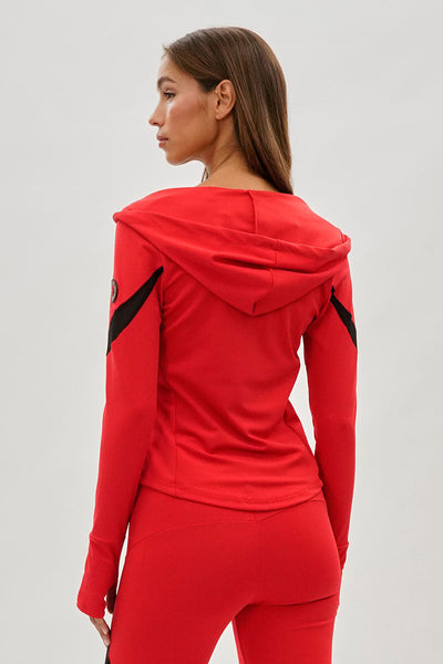 Super Triple Goose Zip Up Active Hoodie - Red - Womens Hoodies & Sweatshirts - Canada Weather Gear