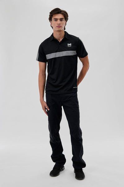 Canada Work Gear Hi-Vis Short Sleeve Polo Shirt - Black - Mens Polo Shirts - Canada Weather Gear