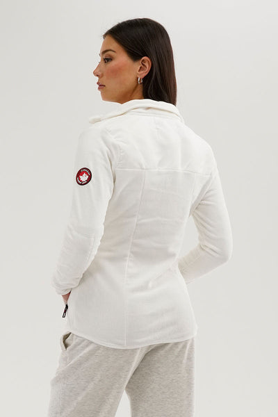 Canada Weather Gear Fleece Zip Up Lightweight Jacket - White - Womens Lightweight Jackets - Canada Weather Gear