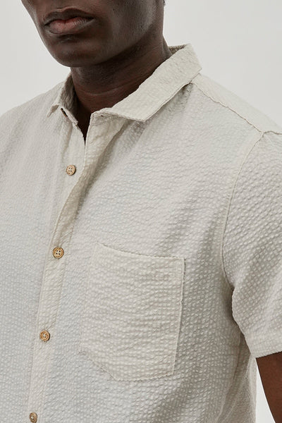 Canada Weather Gear Vintage Textured Button Up Casual Shirt - Cream - Mens Casual Shirts - International Clothiers