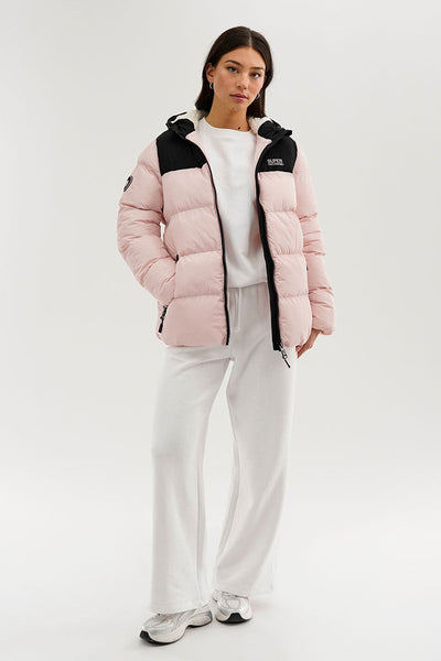 Super Triple Goose Colour Block Bomber Jacket - Pink - Womens Bomber Jackets - Canada Weather Gear