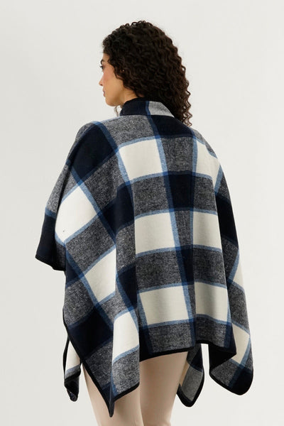 Canada Weather Gear Plaid Poncho - Blue - Womens Ponchos - Canada Weather Gear